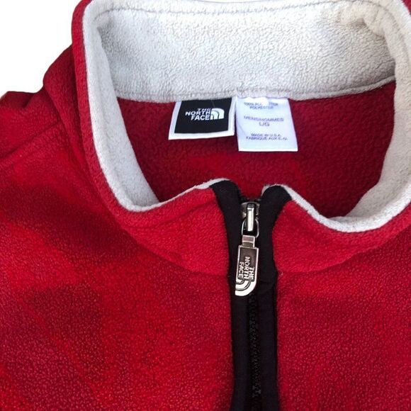 Vintage The North Face Fleece Jacket Vest Red Large - Picture 10 of 12